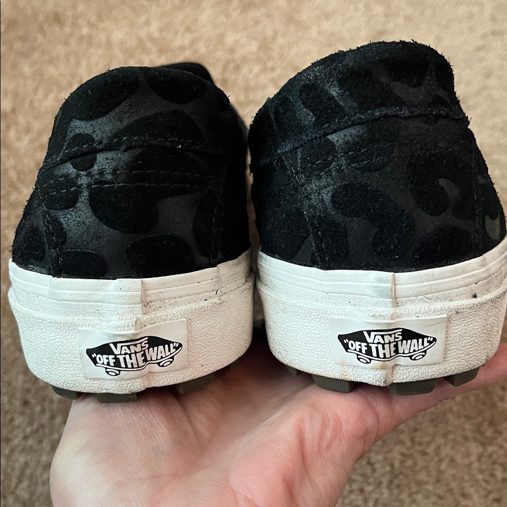 Vans Style 53 Black Embossed Leopard Slip On Sneakers - Picture 5 of 7